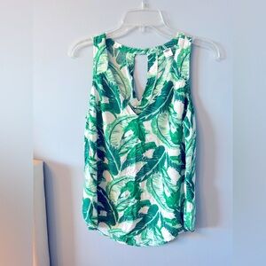 Old Navy Green Leaf Pattern Top